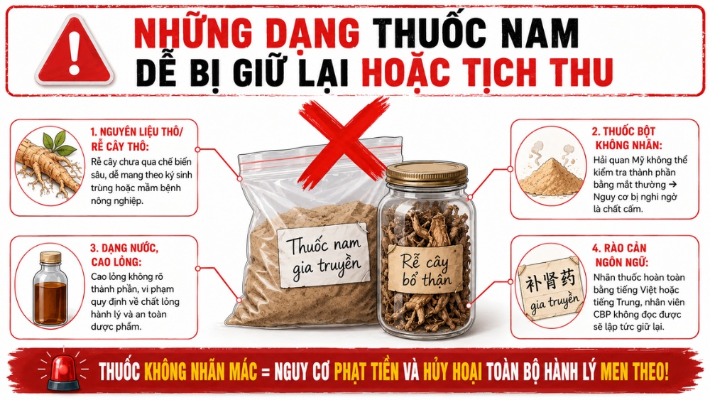 Thuốc nam, thảo dược, Đ&ocirc;ng y dễ bị giữ lại hoặc tịch thu