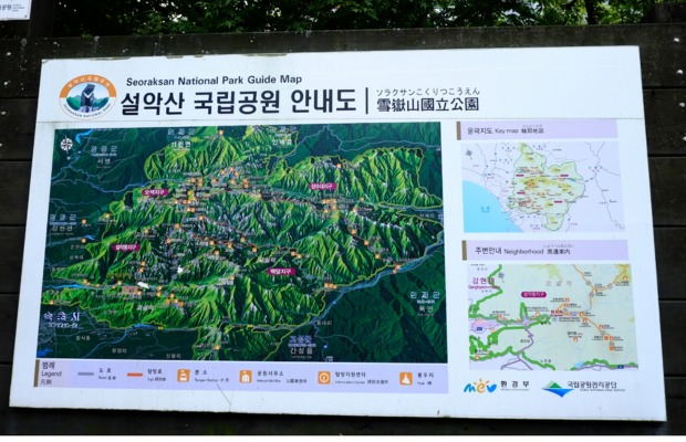 Bản đồ lịch tr&igrave;nh di chuyển 1 ng&agrave;y đến n&uacute;i Seoraksan từ Seoul.&nbsp;