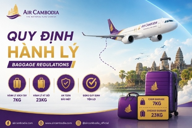 Toàn bộ quy định hành lý Air Cambodia hành khách cần phải biết