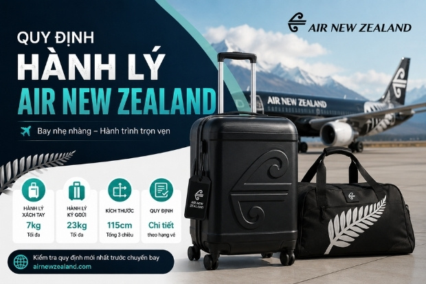 Hiểu quy định h&agrave;nh l&yacute; Air New Zealand để tr&aacute;nh rắc rối khi bay