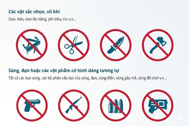 Danh mục những vật dụng tuyệt đối cấm mang theo