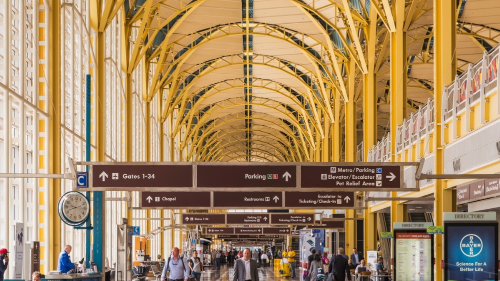 Sảnh chờ Terminal A của s&acirc;n bay Reagan