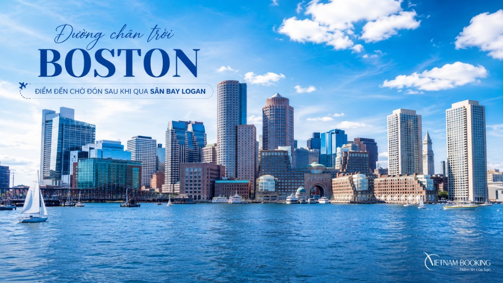 Đường ch&acirc;n trời th&agrave;nh phố Boston nh&igrave;n từ cảng &mdash; điểm đến chờ đ&oacute;n sau khi qua s&acirc;n bay Logan 