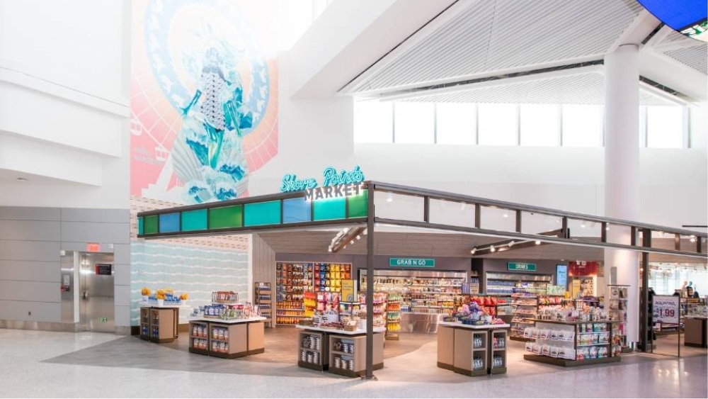 Khu mua sắm v&agrave; ẩm thực hiện đại tại nh&agrave; ga Terminal A EWR