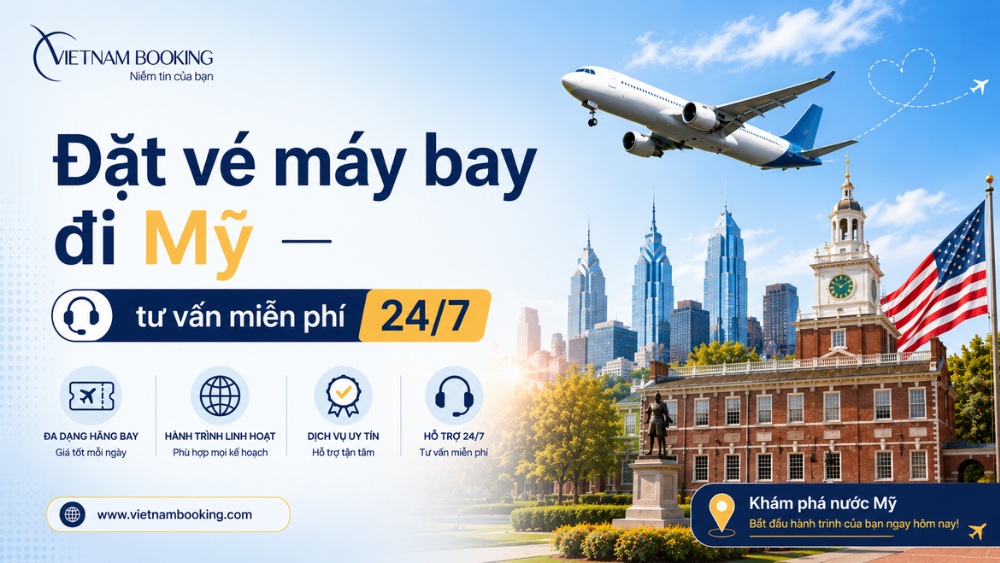 Dịch vụ đặt v&eacute; m&aacute;y bay v&agrave; h&agrave;nh tr&igrave;nh du lịch Mỹ tại Vietnam Booking