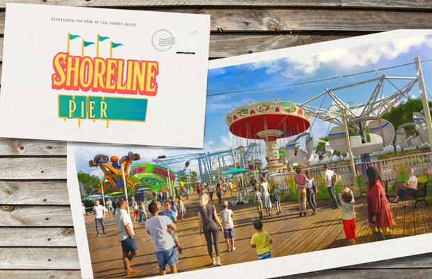 Phối cảnh khu Shoreline Pier tại c&ocirc;ng vi&ecirc;n giải tr&iacute; Six Flags Great Adventure.