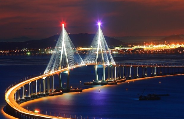 cầu Incheon l&agrave; một trong những c&acirc;y cầu d&acirc;y văng d&agrave;i nhất thế giới