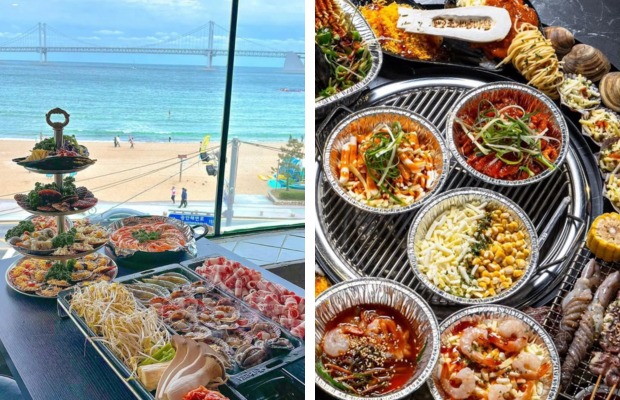 Hải sản tươi sống tại Chợ c&aacute; Millak ven b&atilde;i biển Gwangalli.