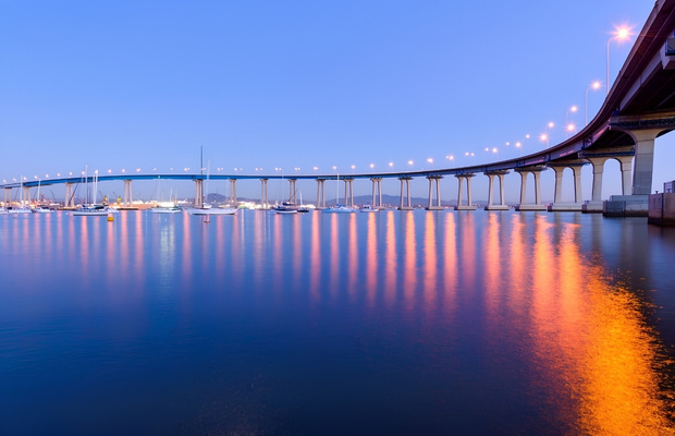 Coronado Bridge l&uacute;c ho&agrave;ng h&ocirc;n 
