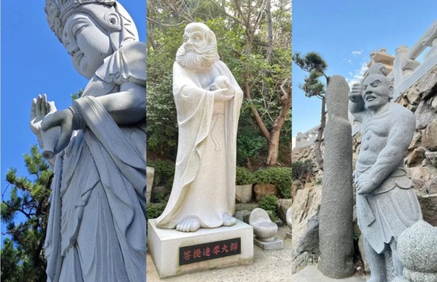 Tượng Phật B&agrave; Quan &Acirc;m Haesu Gwanum Daebul linh thi&ecirc;ng cao lớn tại ch&ugrave;a Haedong Yonggungsa Busan