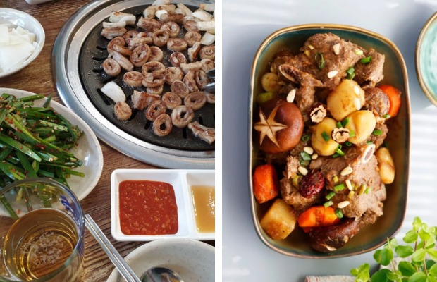 Sườn b&ograve; hầm cay Jjimgalbi v&agrave; l&ograve;ng nướng Makchang đặc sản Daegu
