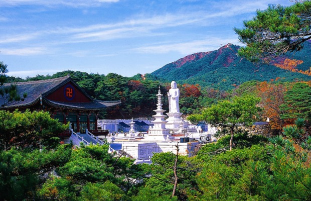 Tượng Phật bằng đ&aacute; khổng lồ tại ch&ugrave;a Donghwasa Daegu H&agrave;n Quốc