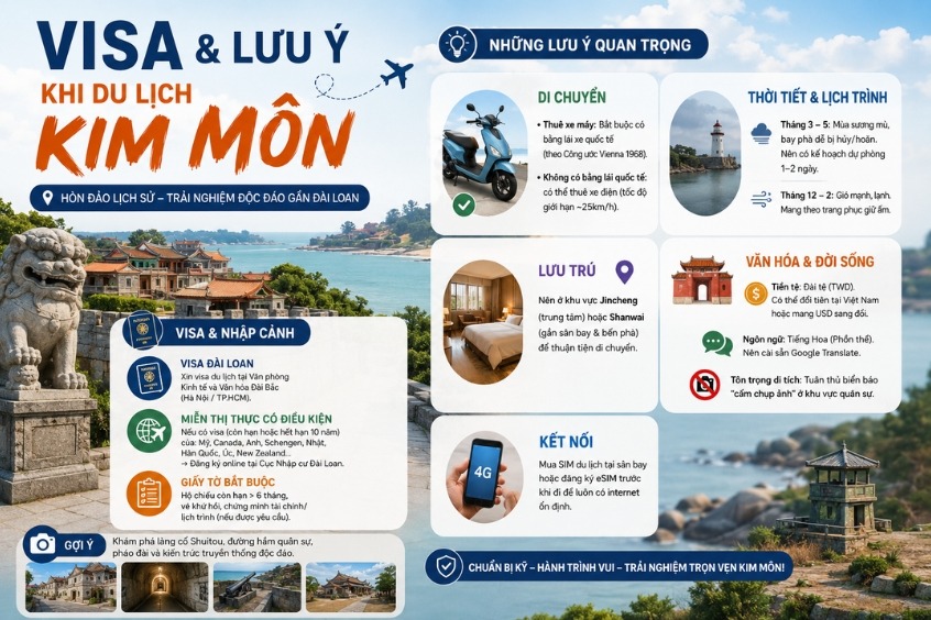 Những lưu &yacute; khi du lịch Kinmen cho du kh&aacute;ch