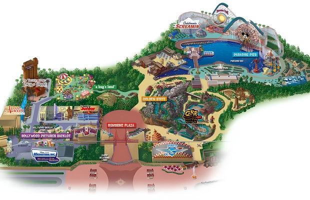 Bản đồ vị tr&iacute; thuận lợi của Disneyland Resort tại th&agrave;nh phố Anaheim, bang California