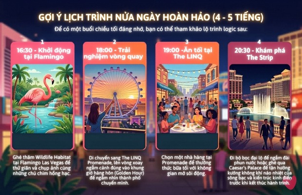 Gợi &yacute; lộ tr&igrave;nh tham quan Las Vegas tối ưu