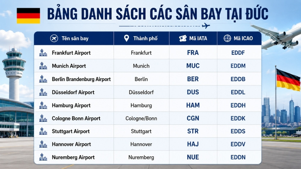 Hệ thống s&acirc;n bay tại Đức