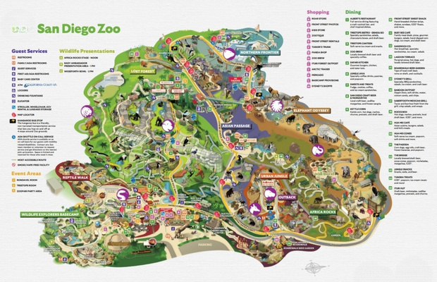 Bản đồ&nbsp;kh&aacute;m ph&aacute; San Diego Zoo