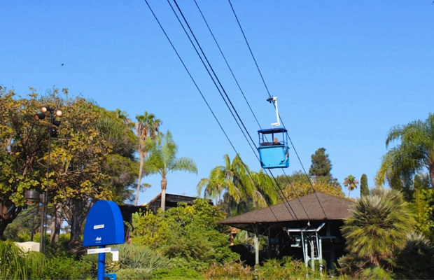 Skyfari Aerial Tram mang đến g&oacute;c nh&igrave;n to&agrave;n cảnh ngoạn mục về San Diego Zoo từ tr&ecirc;n cao 