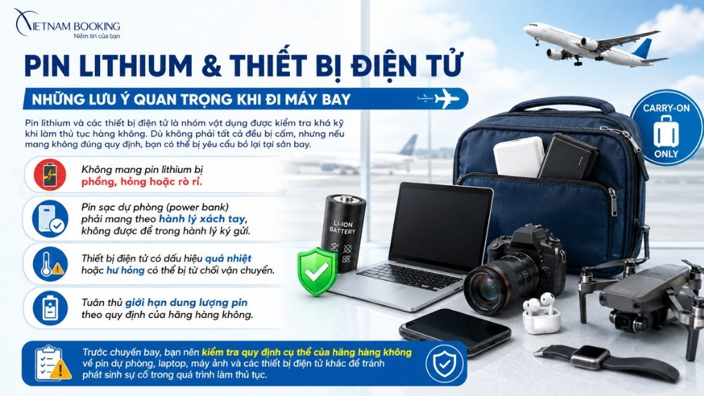 lưu &yacute; pin rời, thiết bị điện tử c&oacute; nguy cơ ph&aacute;t nhiệt ch&aacute;y nổ khi mang v&agrave;o nhật