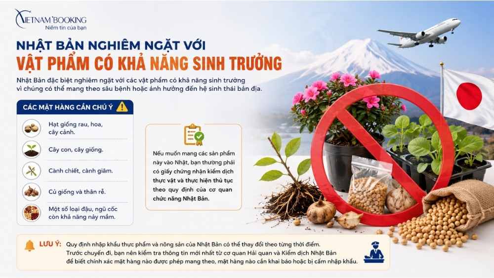 Nhật Bản đặc biệt nghi&ecirc;m ngặt với c&aacute;c vật phẩm c&oacute; khả năng sinh trưởng như hạt giống rau, hoa, c&acirc;y cảnh