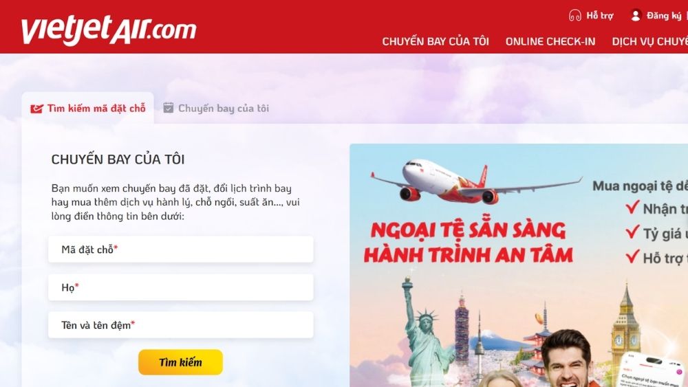 Đổi v&eacute; m&aacute;y bay c&oacute; thể được thực hiện tr&ecirc;n ch&iacute;nh website của h&atilde;ng