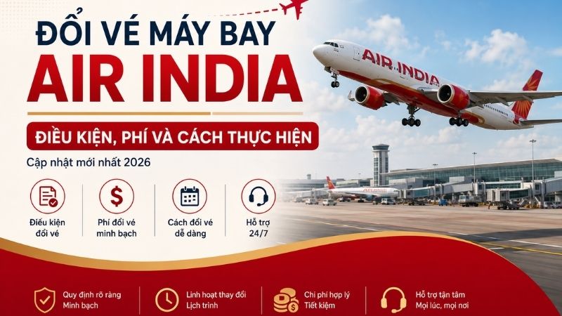 Đổi vé máy bay Air India: Chi tiết điều kiện, phí và thủ tục
