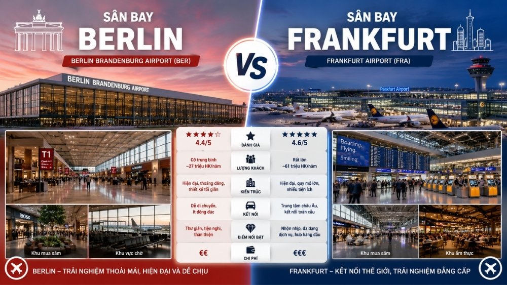 So s&aacute;nh S&acirc;n bay Berlin v&agrave; Frankfurt