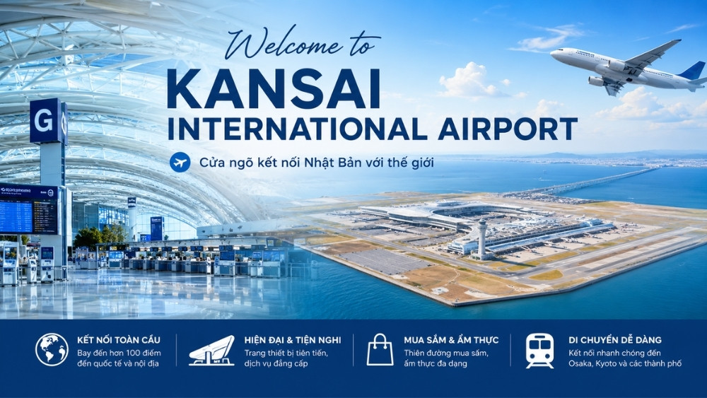 Sân bay quốc tế Kansai (KIX): Vị trí, nhà ga và cách di chuyển về trung tâm Osaka