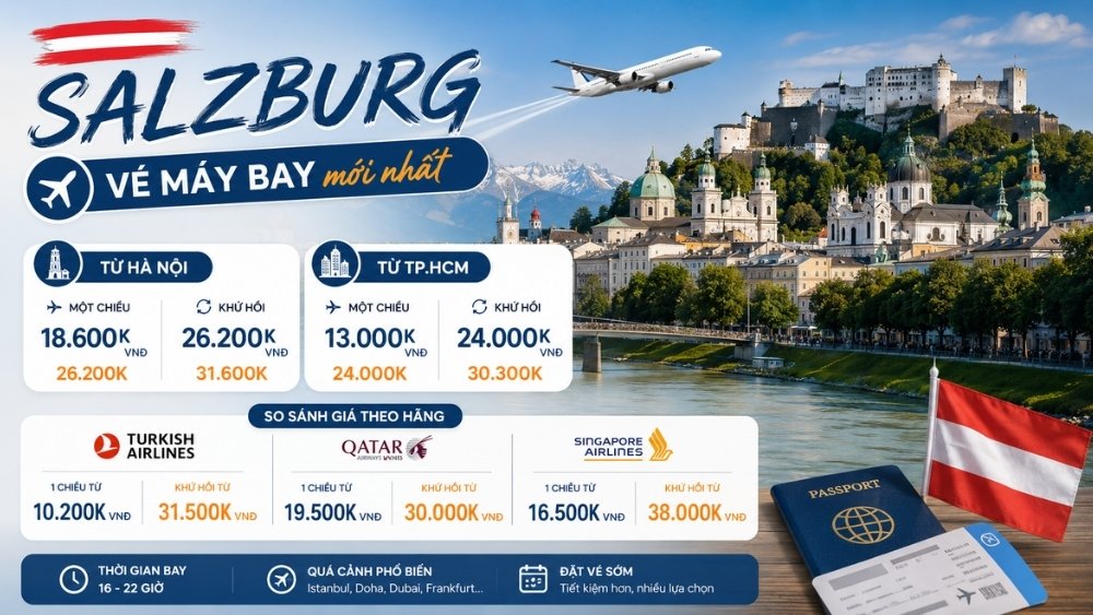 Banner bảng gi&aacute; v&eacute; m&aacute;y bay Salzburg