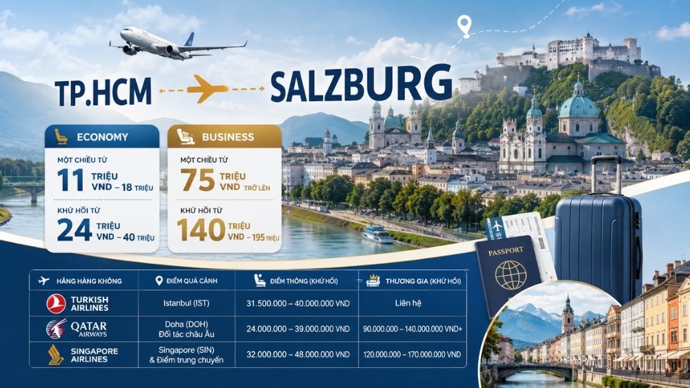 Bảng gi&aacute; v&eacute; TP.HCM &ndash; Salzburg