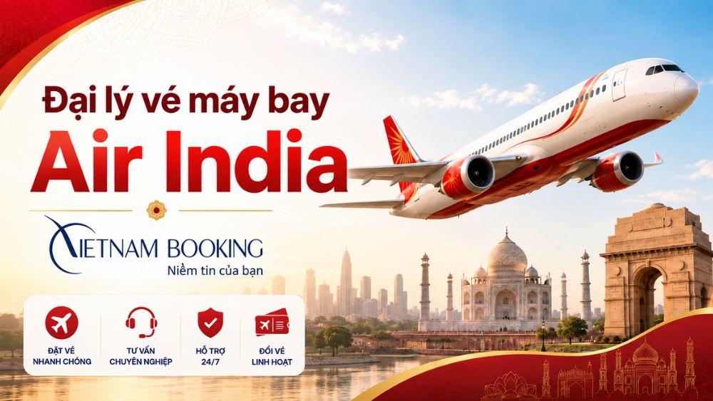Đại l&yacute; v&eacute; m&aacute;y bay Air India tại Việt Nam - Vietnambooking