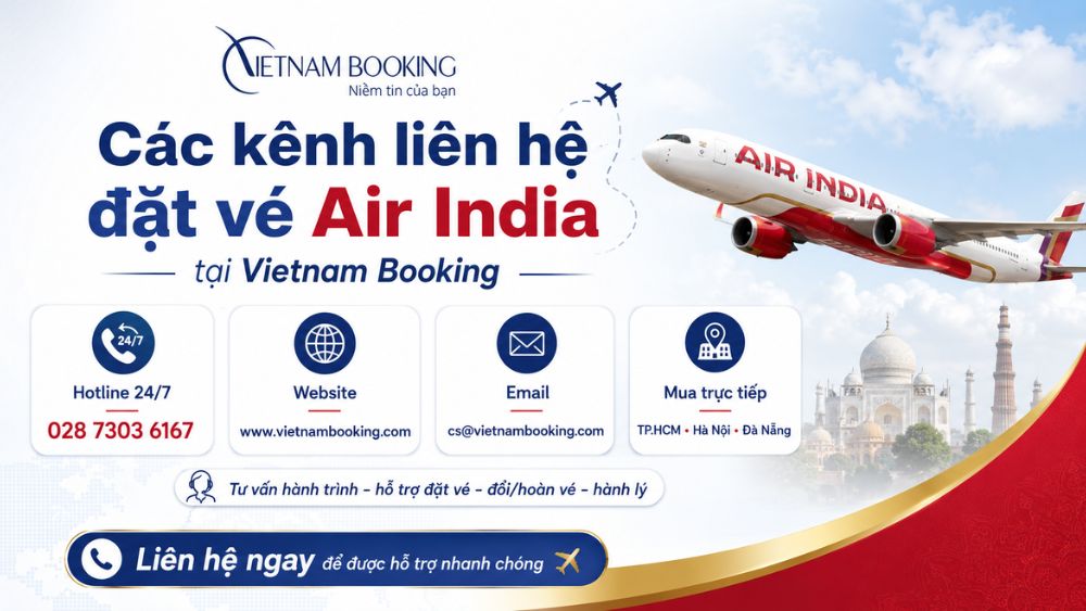 li&ecirc;n hệ đặt v&eacute; Air India Vietnam Booking