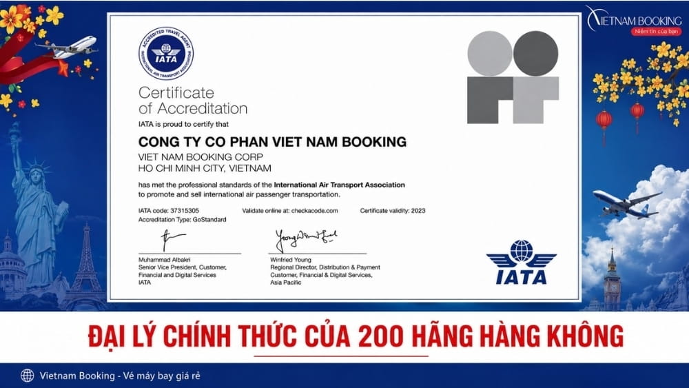 Chứng nhận IATA của Vietnam Booking