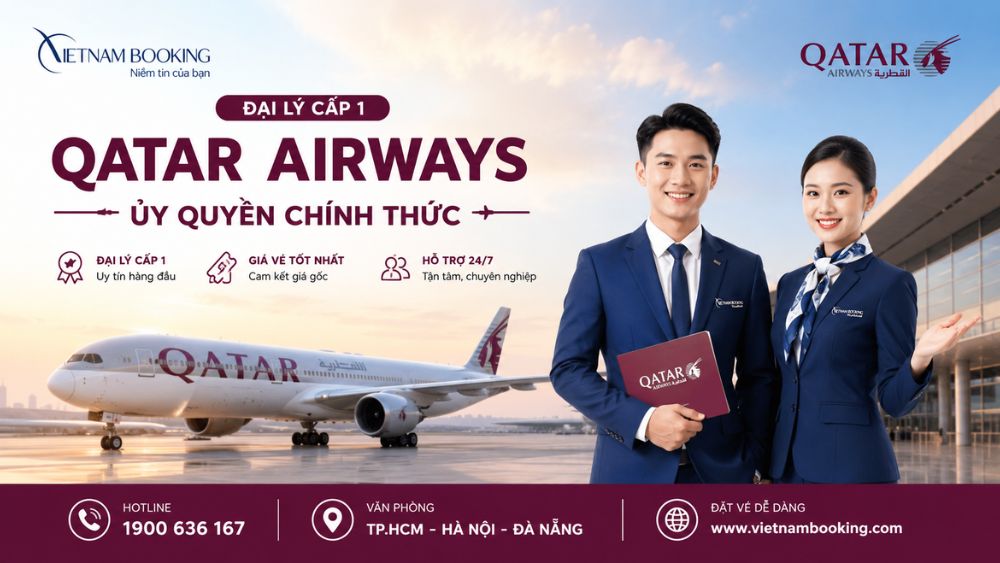 Đại l&yacute; v&eacute; m&aacute;y bay Qatar Airways tại Việt Nam