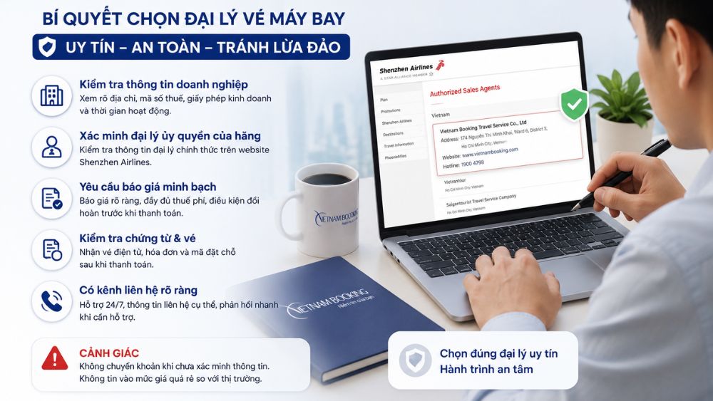 C&aacute;ch kiểm tra đại l&yacute; v&eacute; Shenzhen Airlines uy t&iacute;n v&agrave; tr&aacute;nh lừa đảo