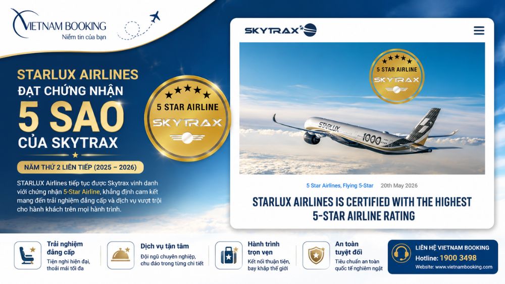 chứng nhận STARLUX Airlines 5 sao Skytrax