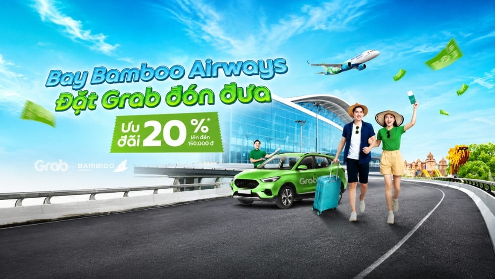 Chương tr&igrave;nh Grab đưa đ&oacute;n s&acirc;n bay - Nguồn: Internet
