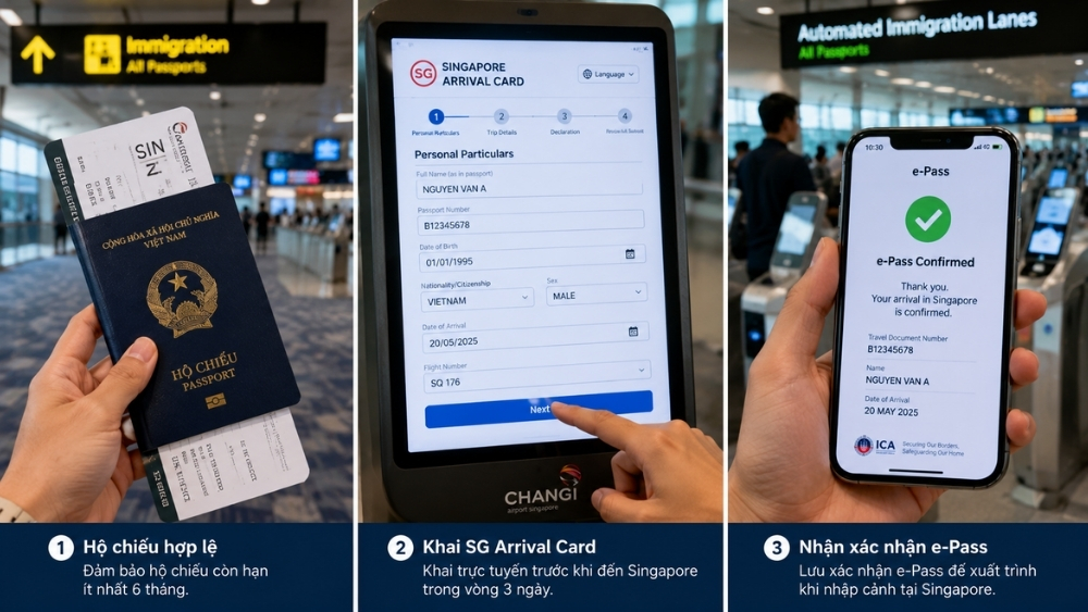 thủ tục nhập cảnh s&acirc;n bay Changi Singapore