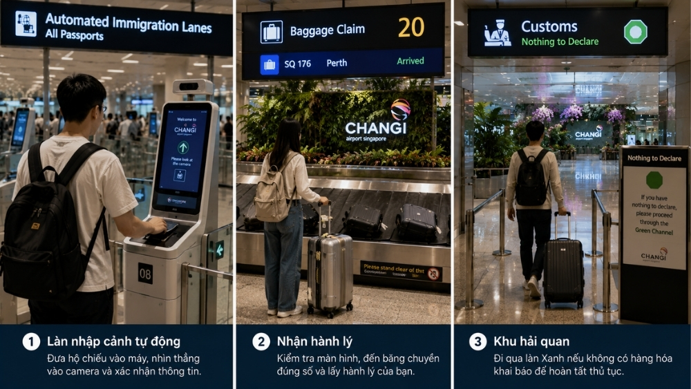 quy tr&igrave;nh nhập cảnh tại s&acirc;n bay Changi