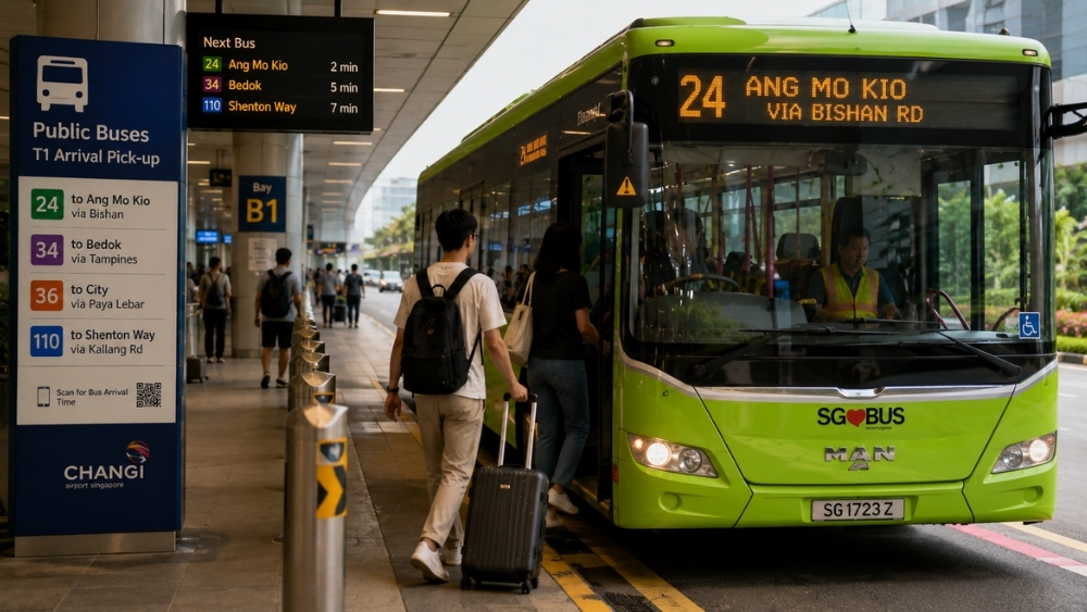 xe bu&yacute;t từ s&acirc;n bay Changi về trung t&acirc;m Singapore