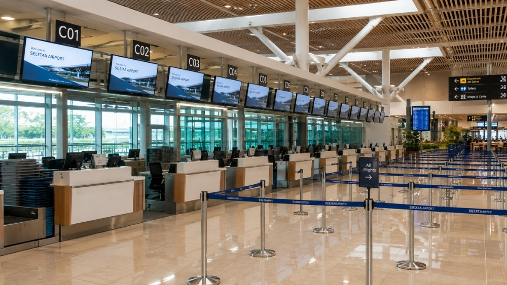 quầy check-in tại s&acirc;n bay Seletar