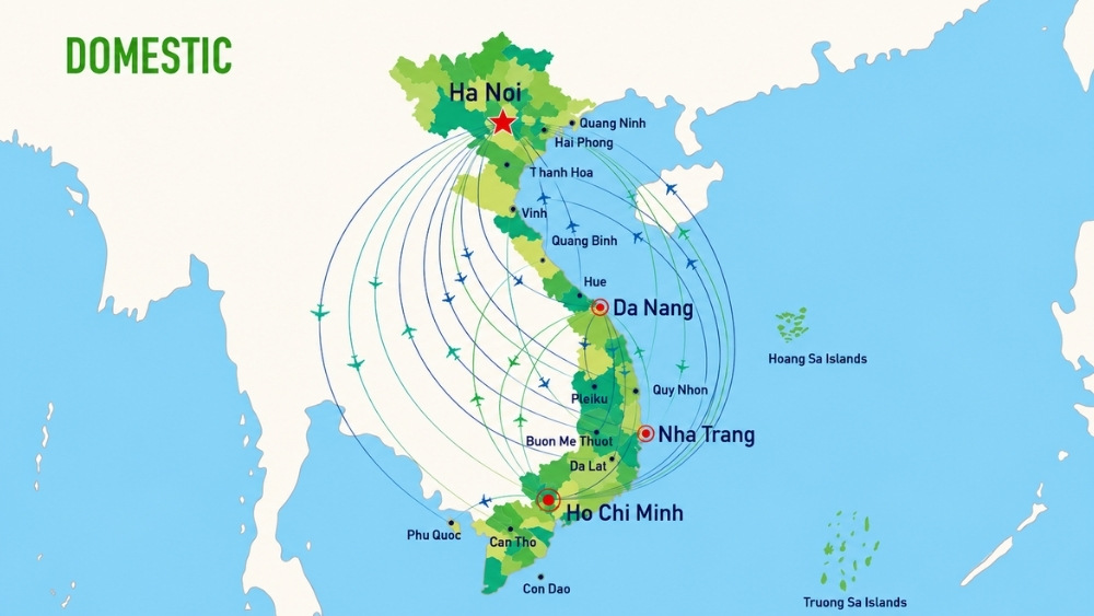 Bản đồ c&aacute;c chặng bay nội địa Bamboo Airways - Nguồn: Internet