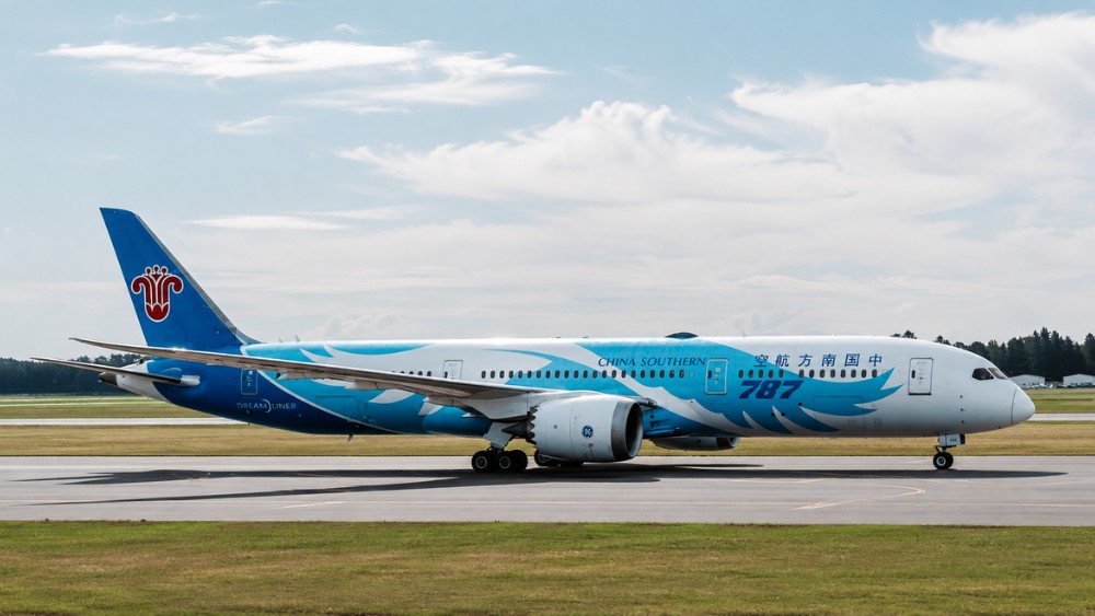 M&aacute;y bay China Southern Boeing 787 tại s&acirc;n bay Christchurch New Zealand