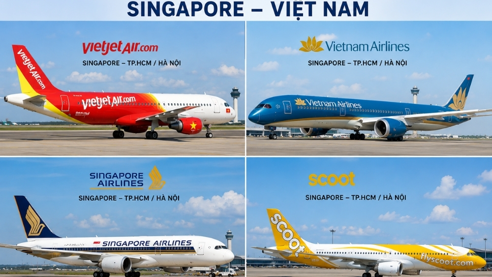 c&aacute;c h&atilde;ng bay từ Singapore về Việt Nam