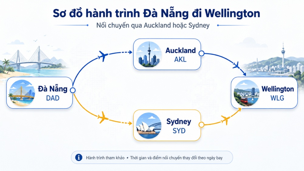 chuyến bay qu&aacute; cảnh đi Wellington