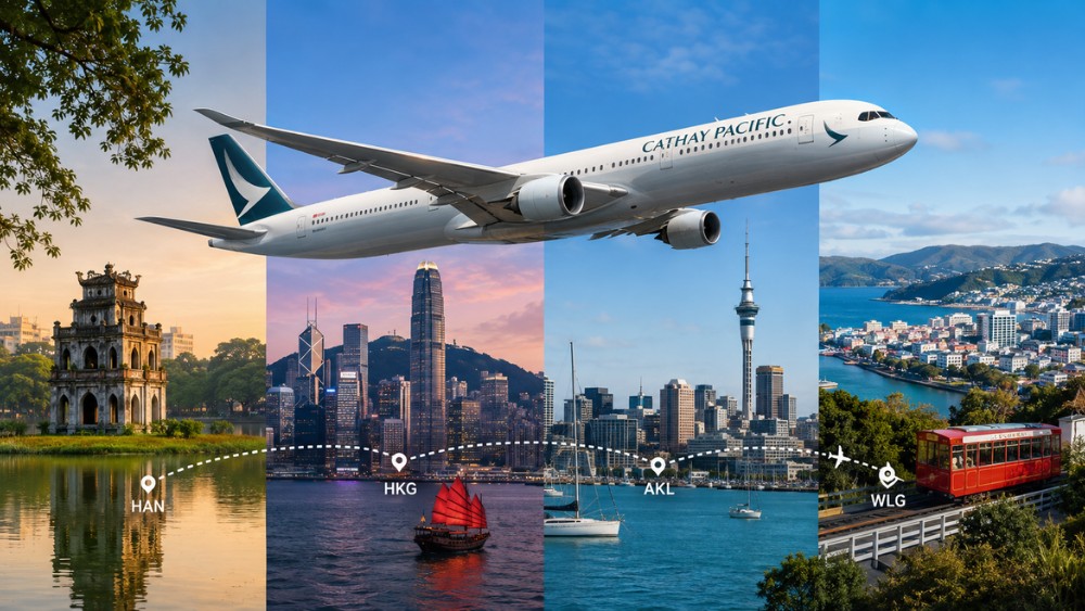 chuyến bay qu&aacute; cảnh đi Wellington qua Hong Kong