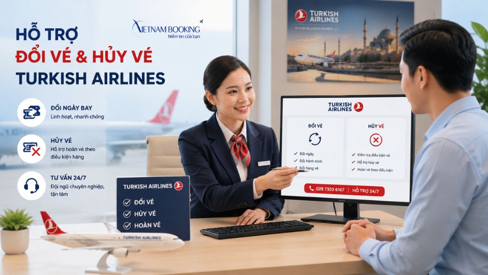 đổi hủy v&eacute; Turkish Airlines